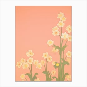 Narcissi Flower Big Bold Illustration 3 Canvas Print