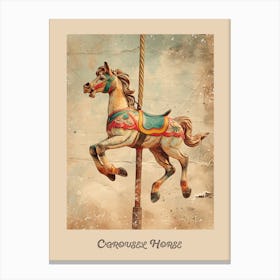 Carousel Vintage Poster 2 Canvas Print