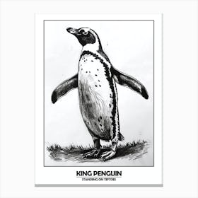 Penguin Standing On Tiptoes Poster 4 Canvas Print