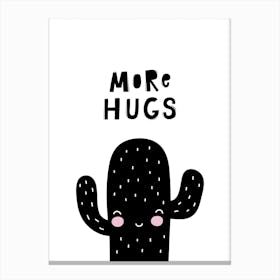 Scandi More Hugs Cactus Canvas Print