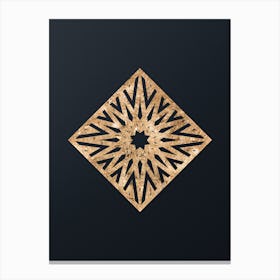 Abstract Geometric Gold Glyph on Dark Teal n.0173 Canvas Print