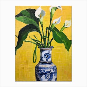 Flowers In A Vase Still Life Painting Calla Lily 3 Canvas Print