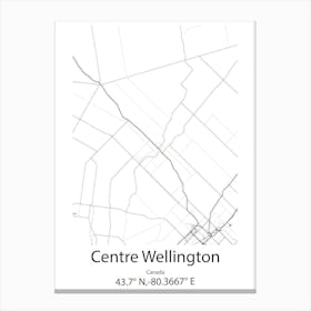 Centre Wellington,Canada Minimalist Map Canvas Print