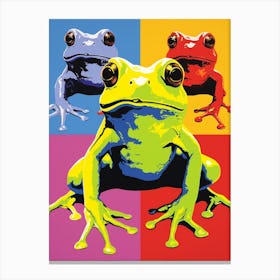 Colourful Vivid Pop Art Frog 2 Canvas Print