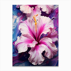 Pink Hibiscus Flowers Canvas Print