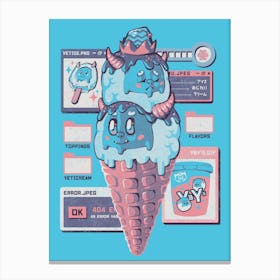 Yetice Cream - Cute Geek Ice Cream Yeti Snowman Gift Canvas Print