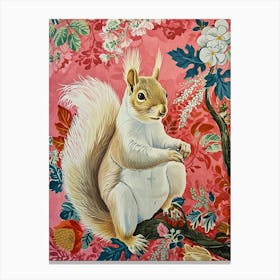 Floral Animal Painting Squirrel 1 Canvas Print