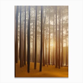 Sunrise In The Forest Canvas Print