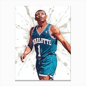 Muggsy Bogues Charlotte Hornets Canvas Print