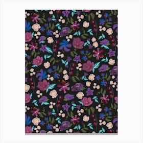 Brushed Meadow Florals Canvas Print