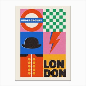 London City Retro Travel Art Canvas Print