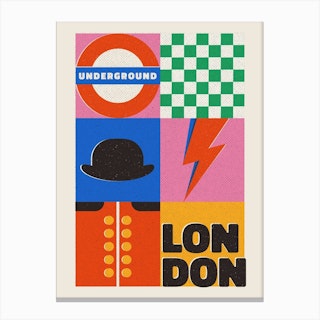 London City Retro Travel Art Canvas Print