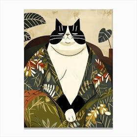 Cat In Kimono Canvas Print