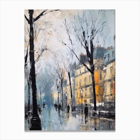 Winter City Park Painting Luxembourg Gardens Paris 1 Canvas Print