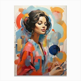 Woman With A Pen Canvas Print