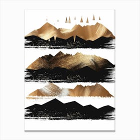 Gold And Black Mountains 3 Canvas Print