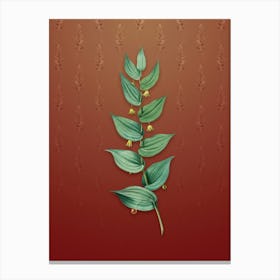 Vintage Twistedstalk Botanical on Falu Red Pattern n.0944 Canvas Print