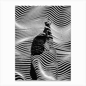 Zebra In A Wave Canvas Print