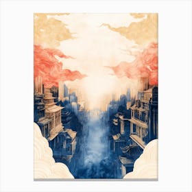 Asian City In The Clouds Canvas Print