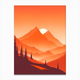 Misty Mountains Vertical Composition In Orange Tone 193 Canvas Print