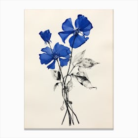 Blue Botanical Lilac 5 Canvas Print