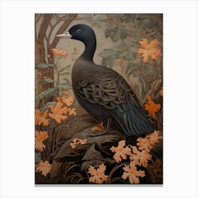 Dark And Moody Botanical Duck 4 Canvas Print