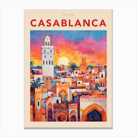 Casablanca Morocco 3 Fauvist Travel Poster Canvas Print