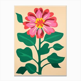 Cut Out Style Flower Art Bergamot Canvas Print