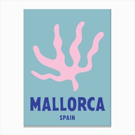 Mallorca, Spain, Graphic Style Poster 5 Canvas Print