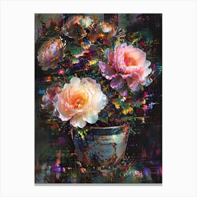 Roses In A Pot 1 Canvas Print