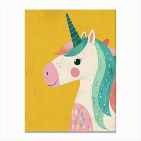 Pastel Unicorn Storybook Style Illustration 2 Canvas Print