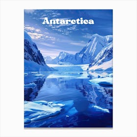 Antarctica Iceberg Digital Travel Illustration Canvas Print