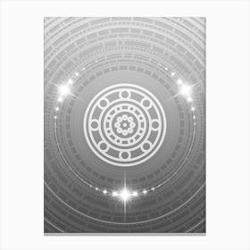 Geometric Glyph in White and Silver with Sparkle Array n.0204 Canvas Print