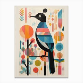 Colourful Scandi Bird Canvasback Canvas Print