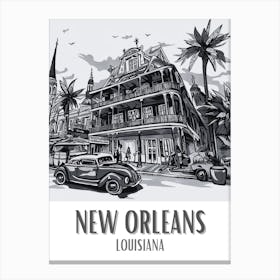 New Orleans Black & White Canvas Print