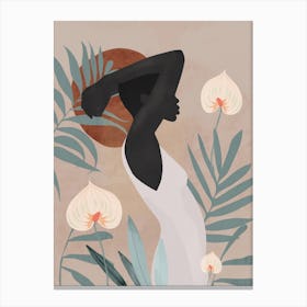 Tropical Girl Sunset Canvas Print
