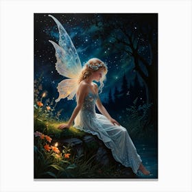 Fairy At Night Canvas Print