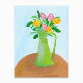 Floral Vase Oil Painting Canvas Print