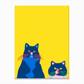 Two Grumpy Cats Looking Out The Window Canvas Print