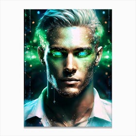 Man With Green Eyes Portrait Canvas Print