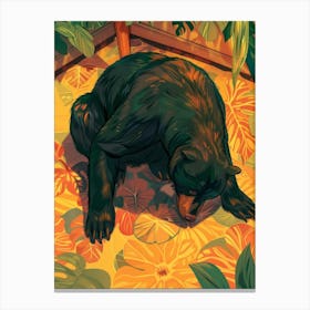 Bear In The Jungle Canvas Print