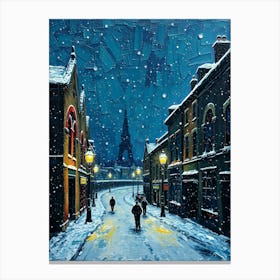 Snowy Street 1 Canvas Print