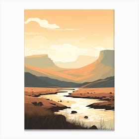 Brecon Beacons National Park Wales 3 Hiking Trail Landscape Canvas Print