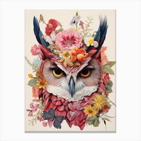Bird With A Flower Crown Eastern Screech Owl 2 Canvas Print