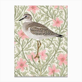 Grey Plover William Morris Style Bird Canvas Print