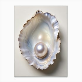 Pearl In An Oyster Canvas Print