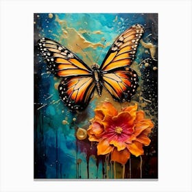 Butterfly And Flower Canvas Print