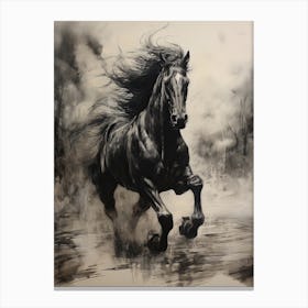 A Horse Painting In The Style Of Tenebrism 4 Canvas Print