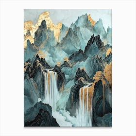 Karst Mountains Golden Peaks - Geometric Abstraction Canvas Print