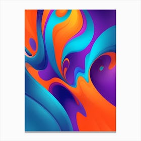 Abstract Colorful Waves Vertical Composition 46 Canvas Print